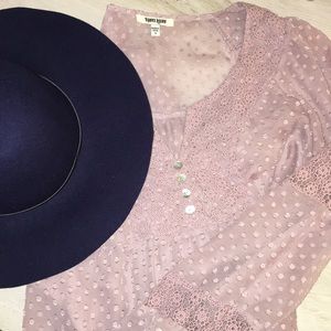 Lavender Sheer Vintage-Style Flowing Blouse